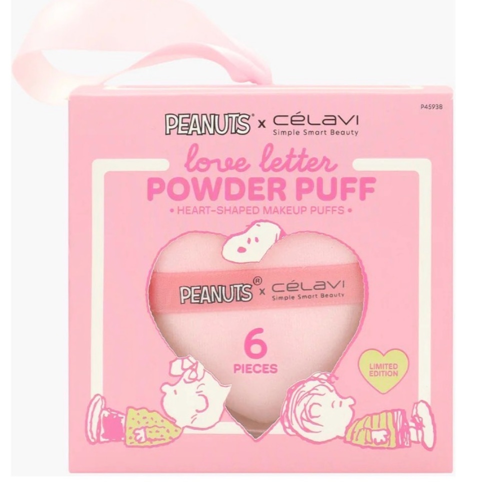 Peanuts Love Letter Powder Puff - Pink 6 pack NIB